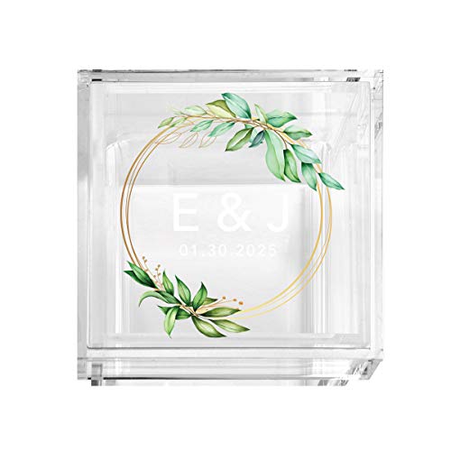 Custom Gold Round Frame With Greenery Leaves