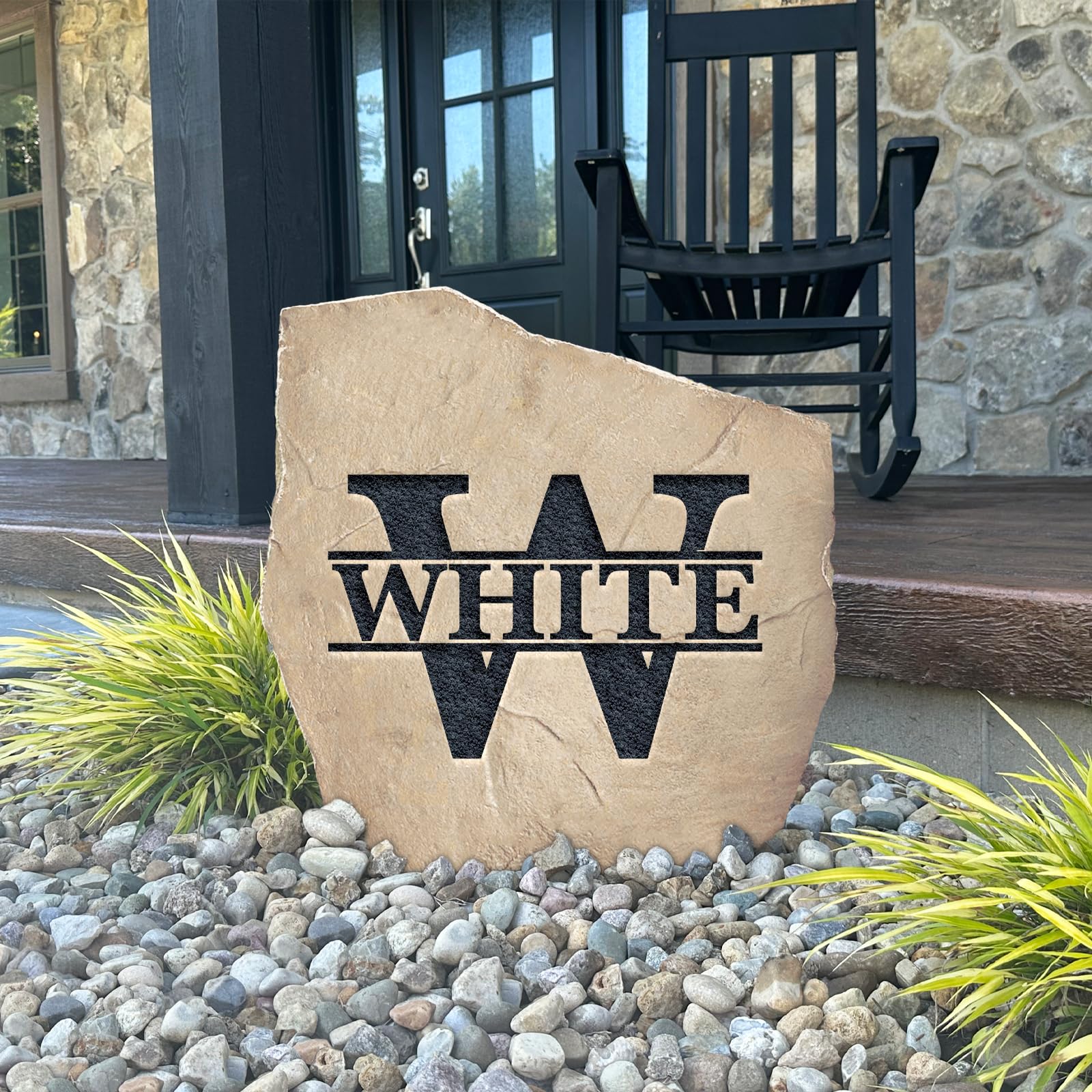 Personalized Engraved Monogram Garden Stone - 21