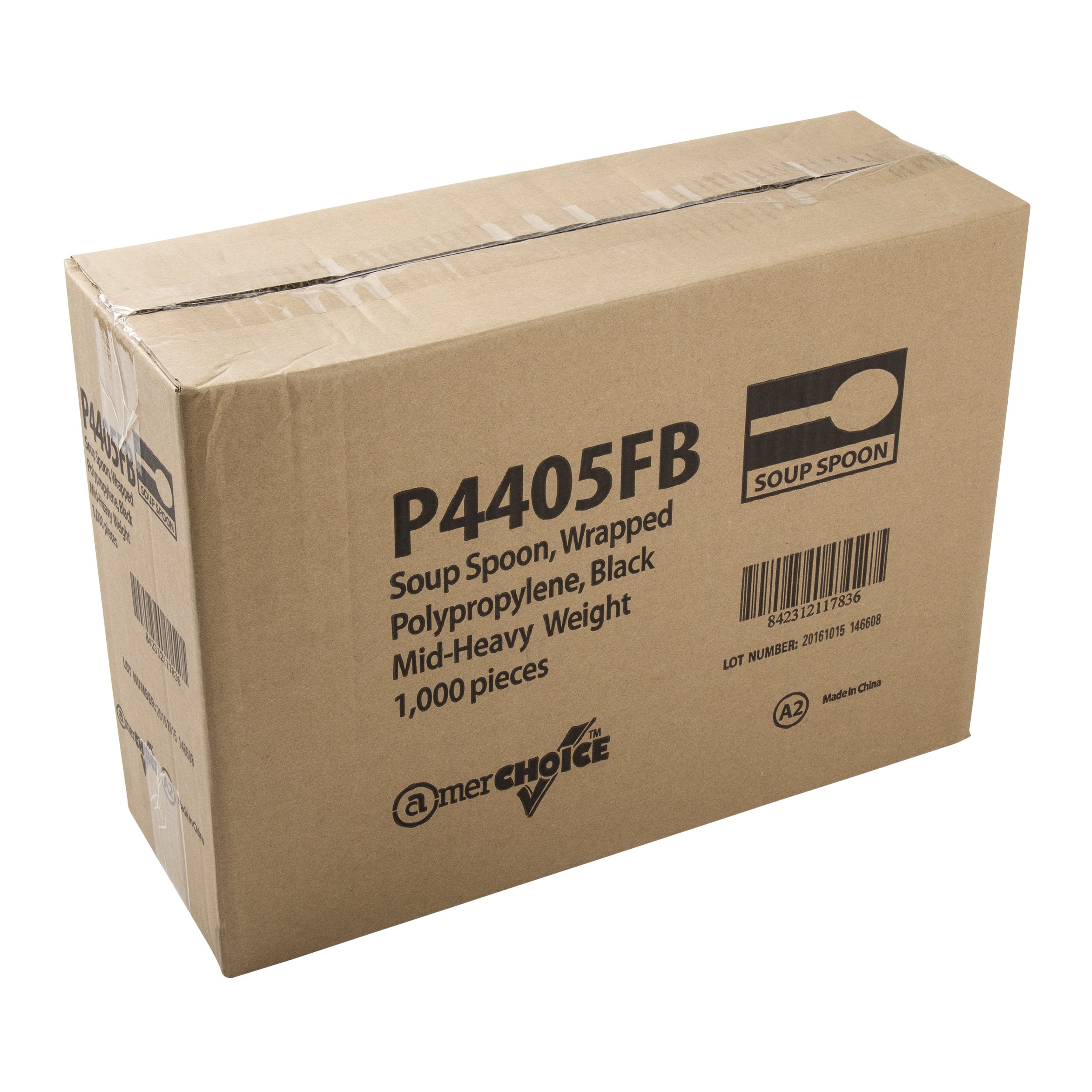 Premium Black Disposable Polypropylene Soup Spoons - Medium-Heavy Weight, Individually Wrapped (Pack of 1000) | Ideal for Restaurants, Catering, Parties & Takeout Meals