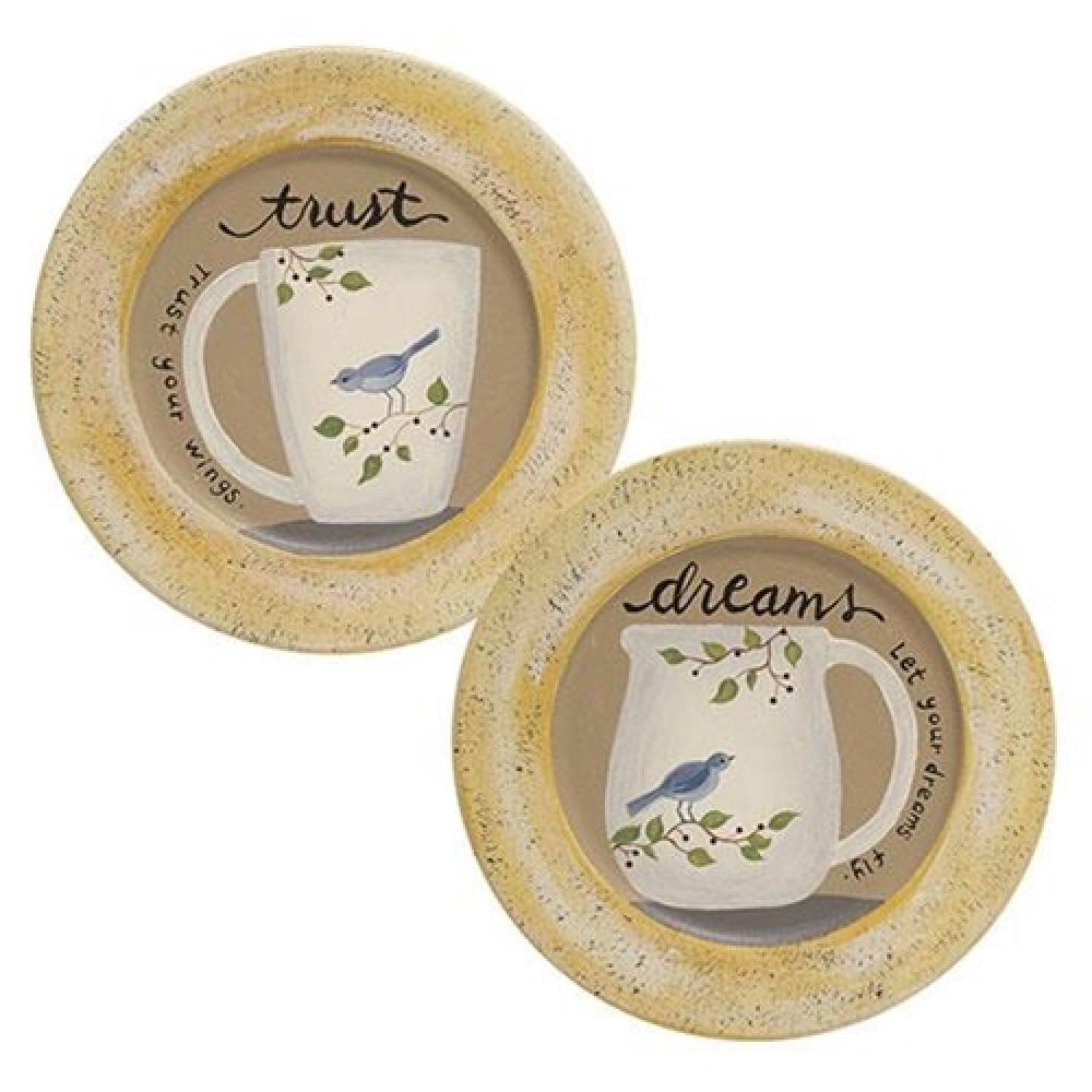 Bluebird Ceramic Mug and Plate Set - 2-Piece Assorted Designs for Coffee, Tea, or Breakfast - Perfect for Home, Office, or Gift Giving