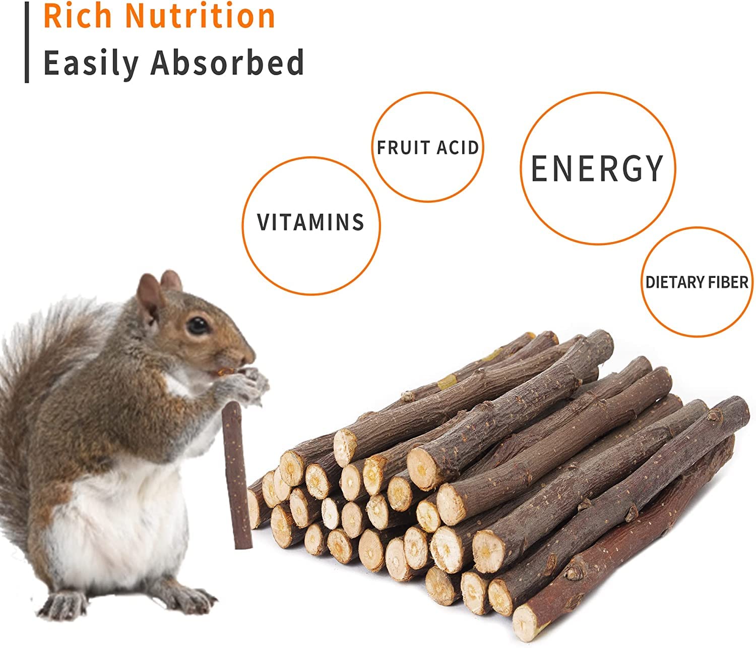 600g Natural Apple Wood Chew Sticks for Rabbits, Guinea Pigs, Chinchillas & Small Pets - 150 Count Dental Treats for Healthy Teeth | Perfect for Cage Enrichment & Chewing Needs