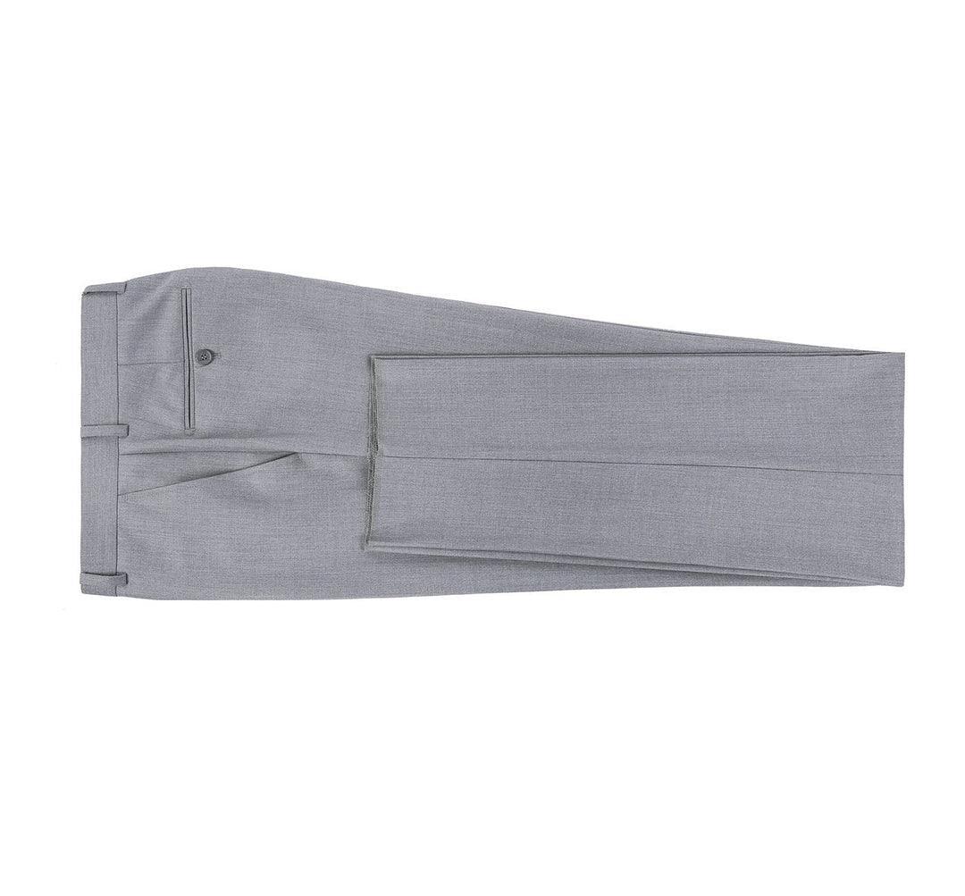 Men's Grey Flat Front Dress Pants - Slim Fit Office & Business Casual Trousers for Work & Formal Events