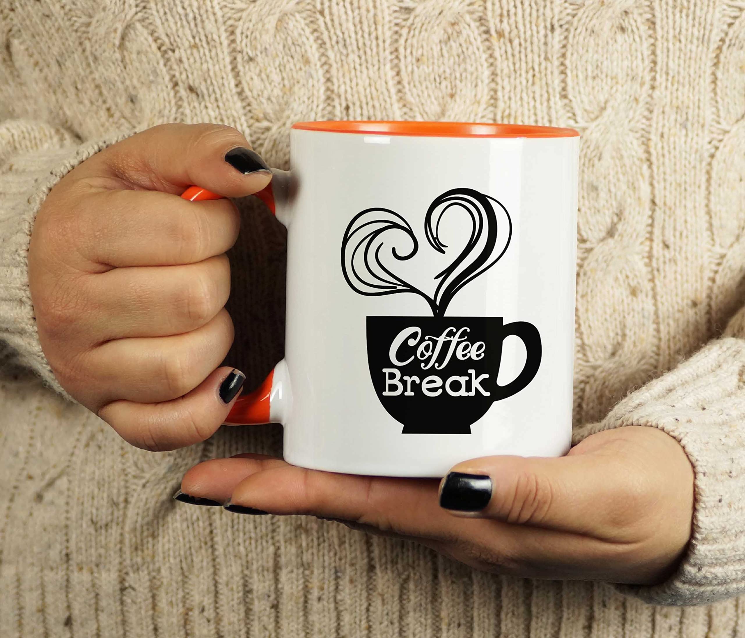 11 Oz Ceramic Coffee Mug - Perfect Gift for Coffee Lovers, Coworkers & Bosses - Durable Orange Coffee Cup for Office, Home & Daily Use