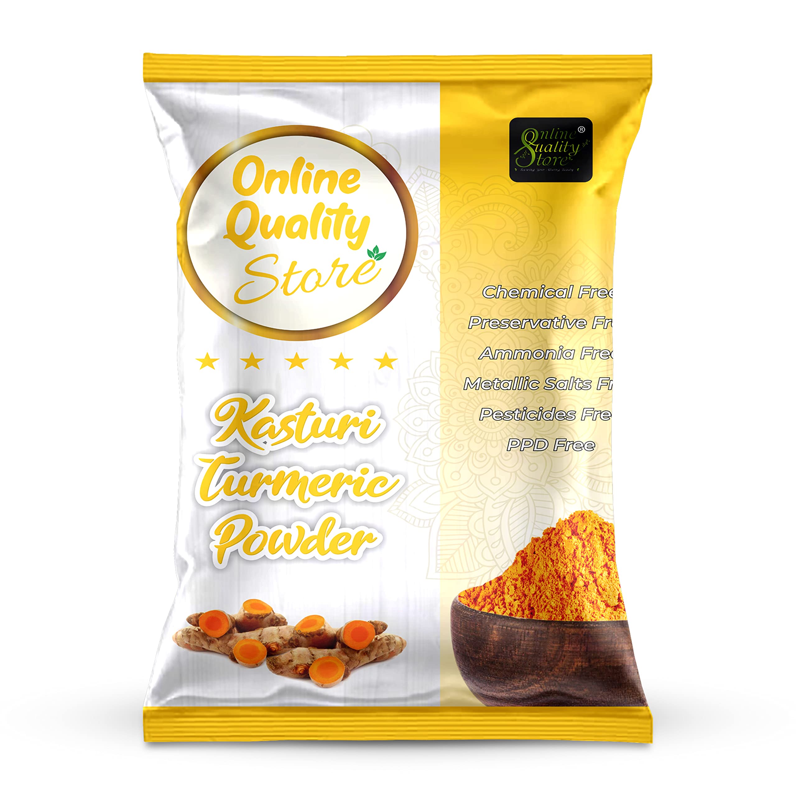 Pure Natural Kasturi Turmeric Powder & Sandalwood Powder for Face & Skin Care - 100% Organic Wild Turmeric & Chandan Powder (Pack of 2 x 100g) - Perfect for DIY Face Masks, Brightening Skin & Ayurvedic Beauty Treatments