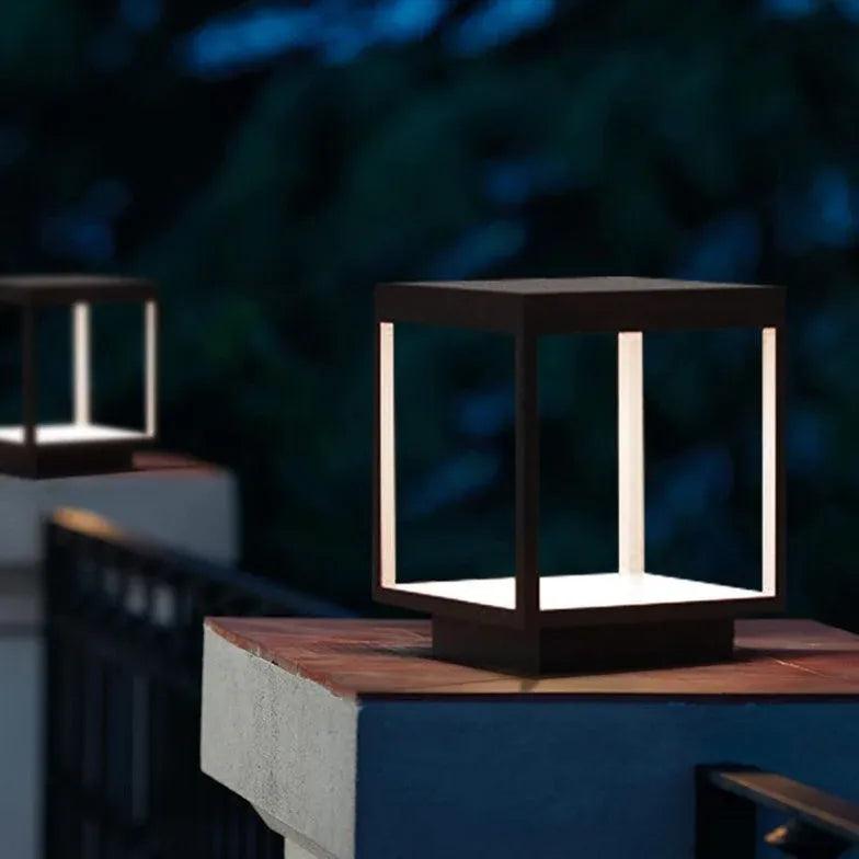 Modern Solar Outdoor Pillar Lights - Waterproof Square Design for Garden, Pathway, and Patio Lighting | Energy-Efficient Landscape Lighting for Home & Yard Decor