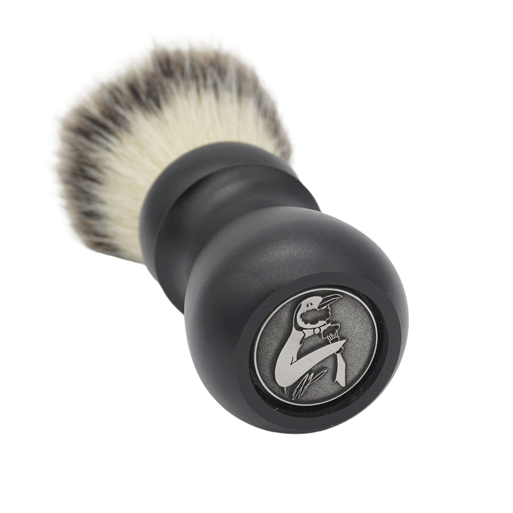 25mm Mühle STF XLarge Shaving Brush with AP Shave Co. Alumihandle - Black Matte Finish for Layered Comfort | Premium Wet Shaving & Grooming Essential for Men