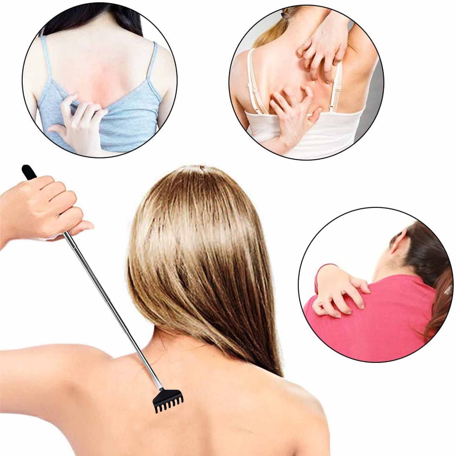 Extendable Back Scratcher with Telescopic Handle (8.26-26.77 Inches) - Christmas Gift Boxed Back Massage Tool - Perfect for Stocking Stuffers & Itch Relief at Home, Office, or Travel