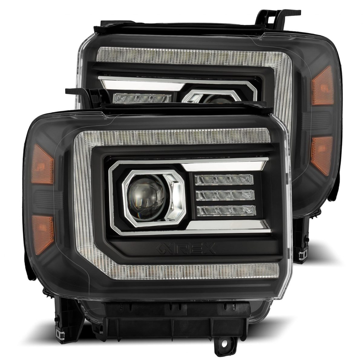 14-18 GMC Sierra PRO Series Black Halogen Projector Headlights - High Performance Replacement Headlights for Off-Road & Night Driving