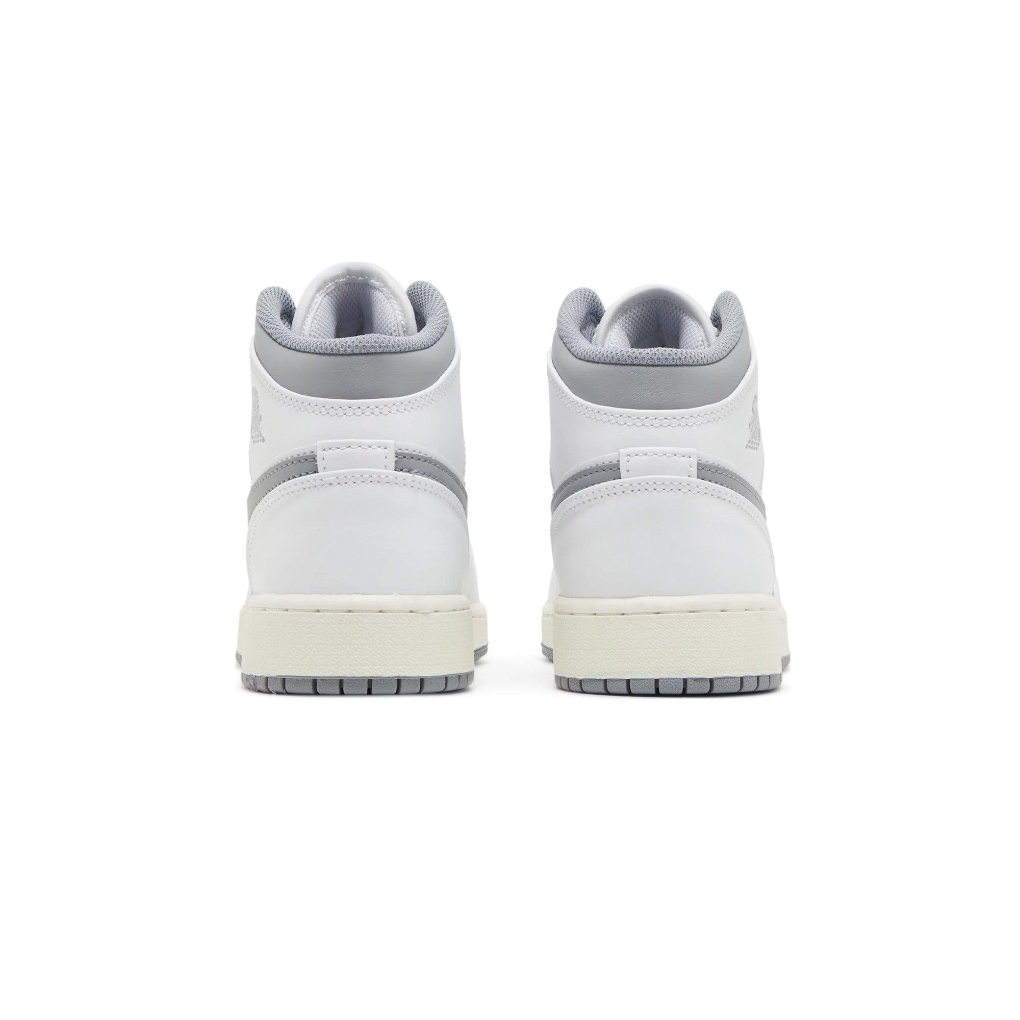Air Jordan 1 Mid 'Neutral Grey' GS Sneakers (2022) - Comfortable Basketball Shoes for Women & Girls - Perfect for Sports, Casual Wear & Street Fashion