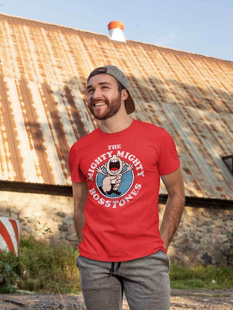 Mighty Mighty Bosstones Men's While We're at It Red T-Shirt - Small Size, Classic Red Cotton Tee for Concerts, Casual Wear & Fan Merchandise