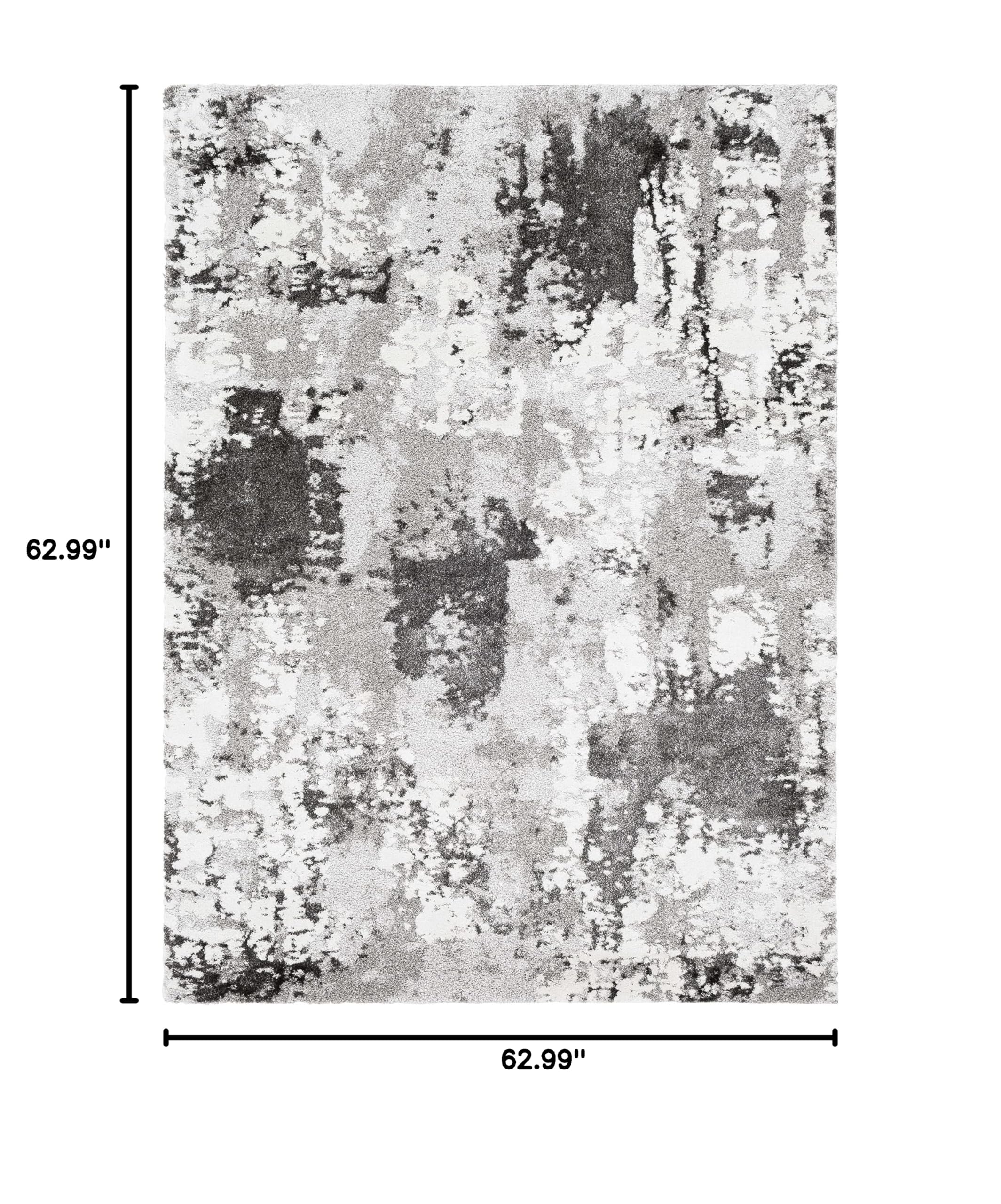 Hauteloom Balmat Modern High Pile Area Rug - Soft Round Carpet for Living Room & Bedroom - 5'3