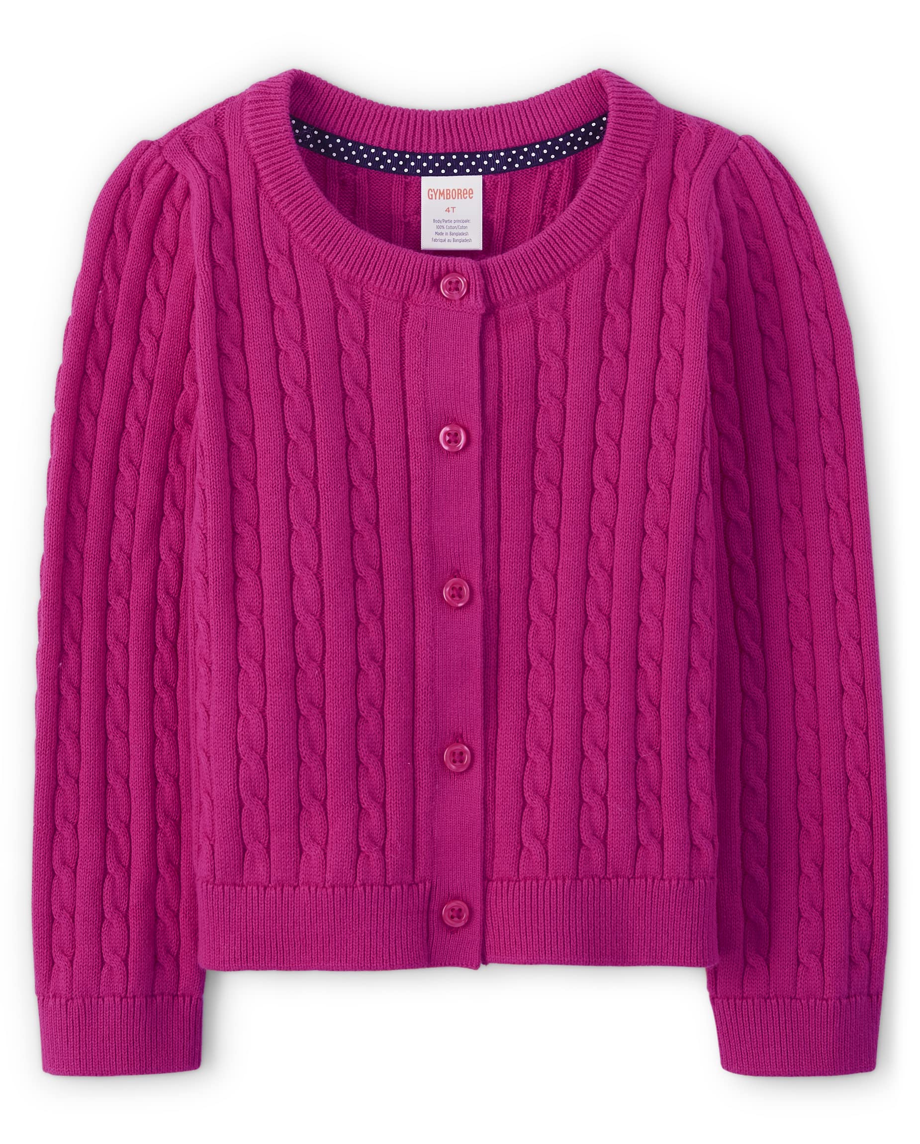Gymboree Girls & Toddler Long Sleeve Cable Knit Cardigan Sweater - Cozy Winter Wear for School & Playdates