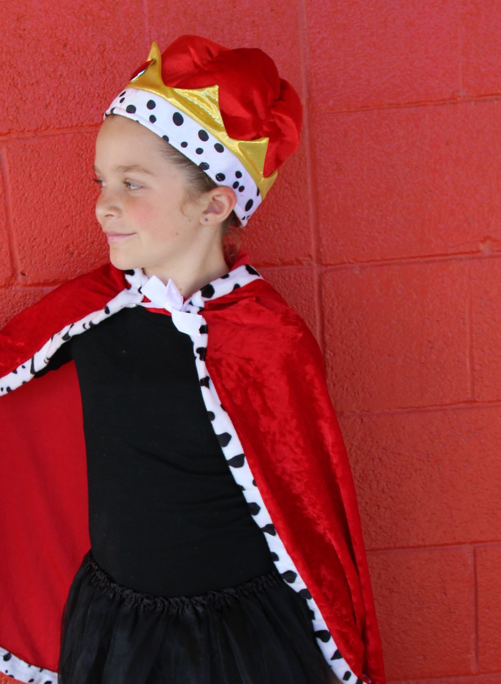 Red Velvet King Crown Hat for Cosplay, Halloween Costume, Themed Parties & Royal Events - Luxurious Velour Fabric for Ultimate Comfort