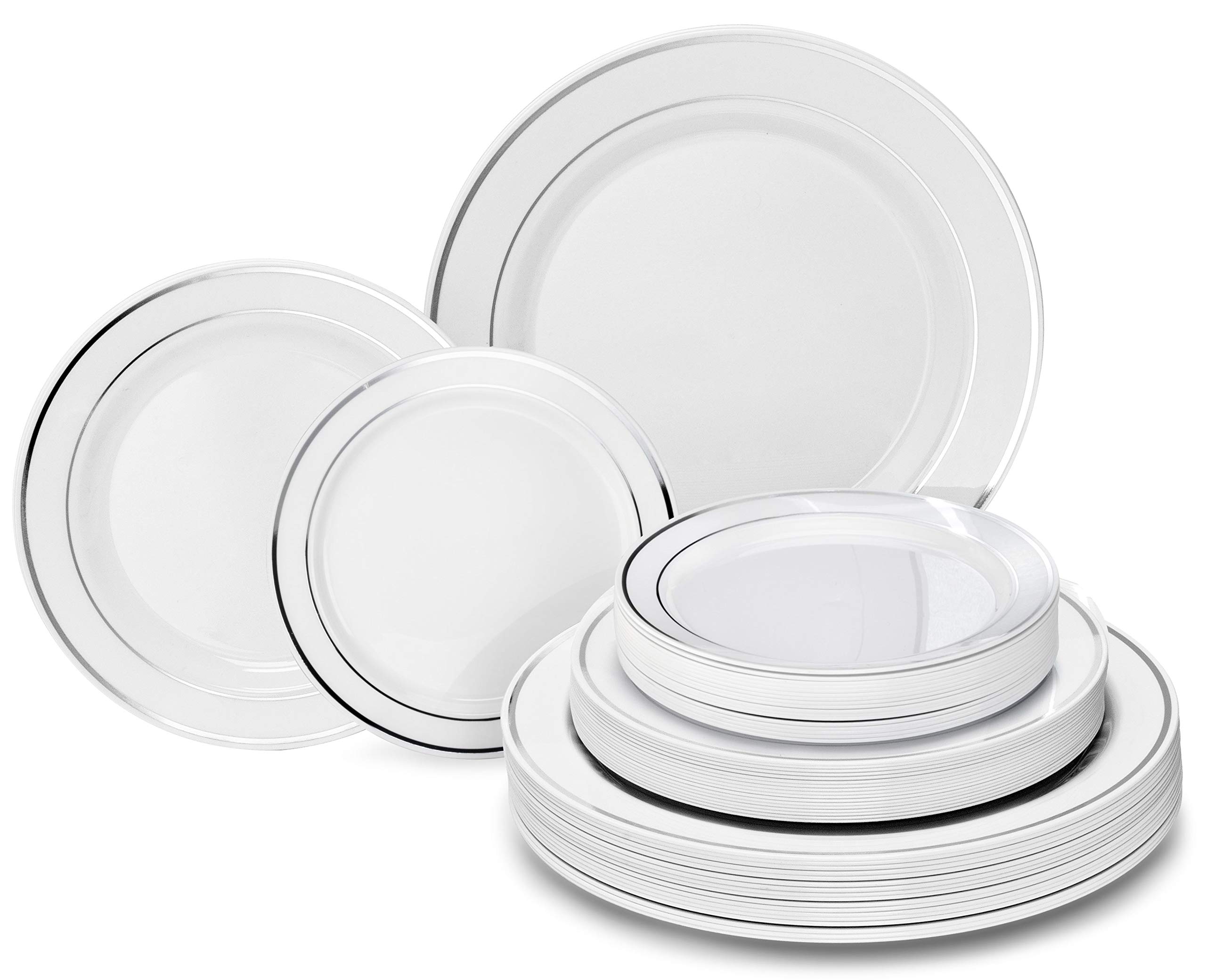 180-Piece Disposable Plastic Plate Set for Weddings & Parties - 60x9