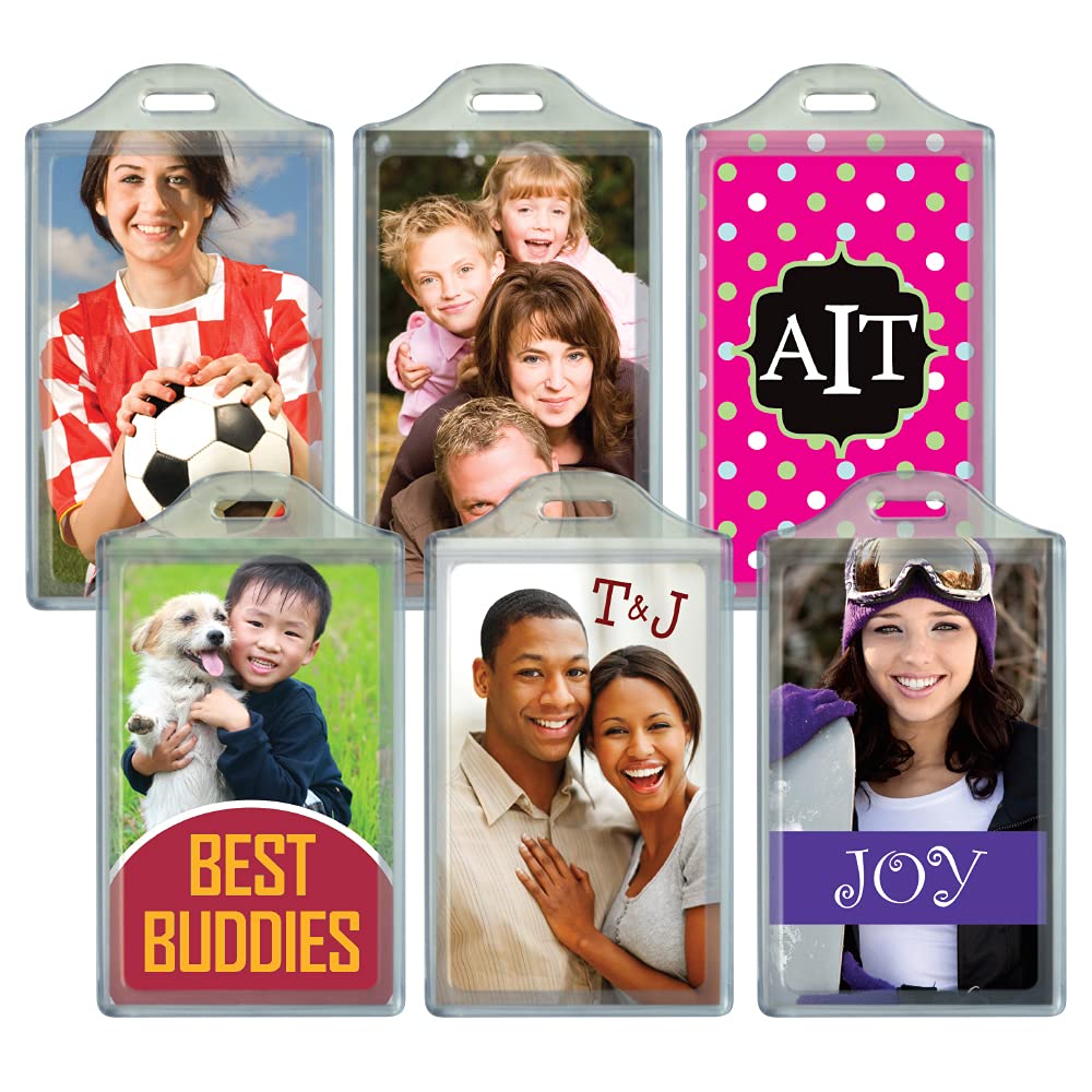 DIY Personalized Luggage Tags - Custom Printable ID Tags for Travel Bags - Includes 6 Pack with 2