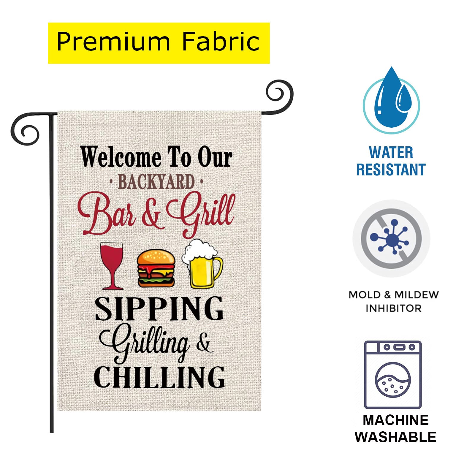 Personalized Welcome To Our Backyard Flag - Custom Housewarming Gift for Patio, Garden & Outdoor Decor - Perfect for BBQ, Grilling Parties & Backyard Relaxation