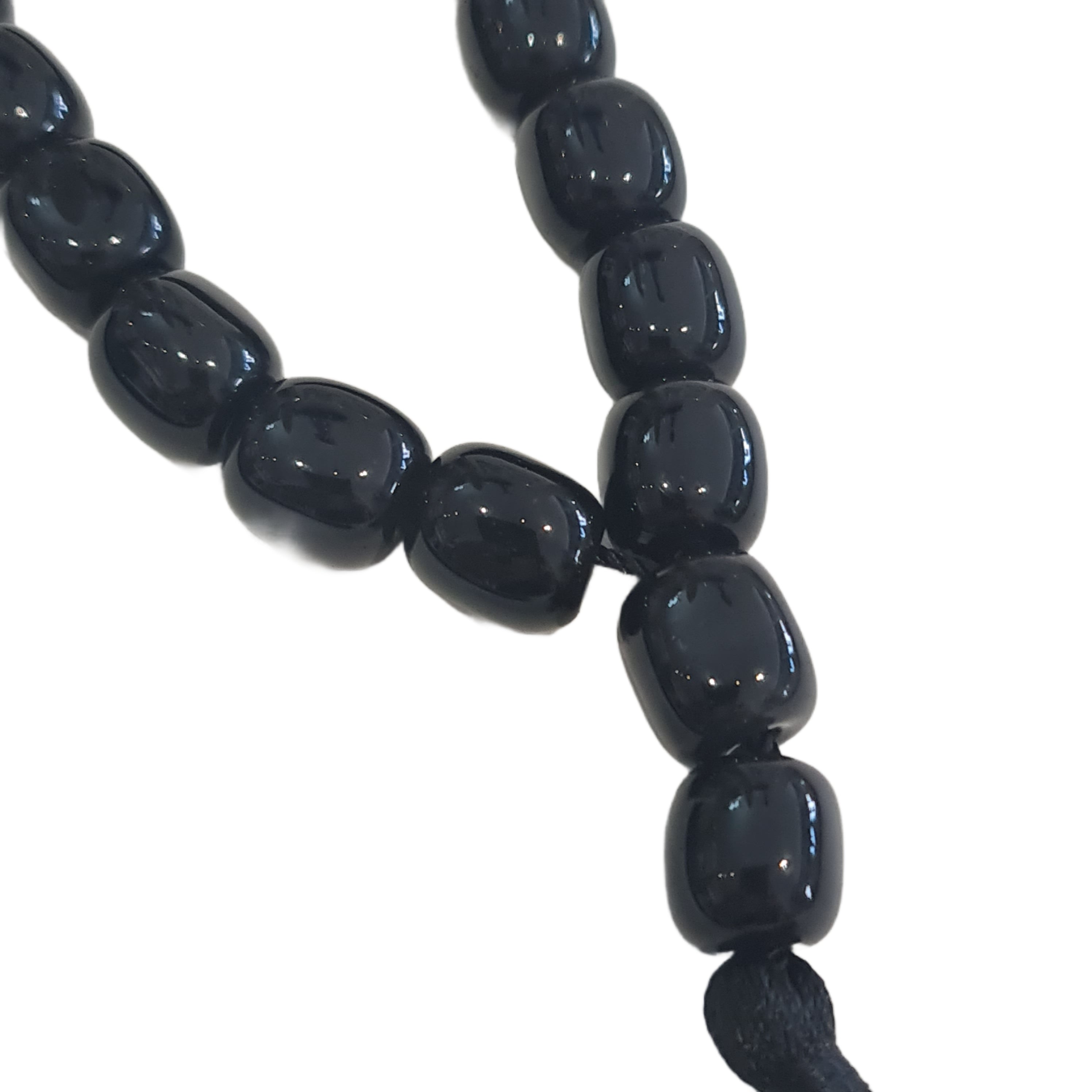 Handmade Obsidian Komboloi Beads - Natural Stone Greek Worry Beads for Stress Relief & Relaxation - Perfect for Meditation, Anxiety Relief, and Fidgeting