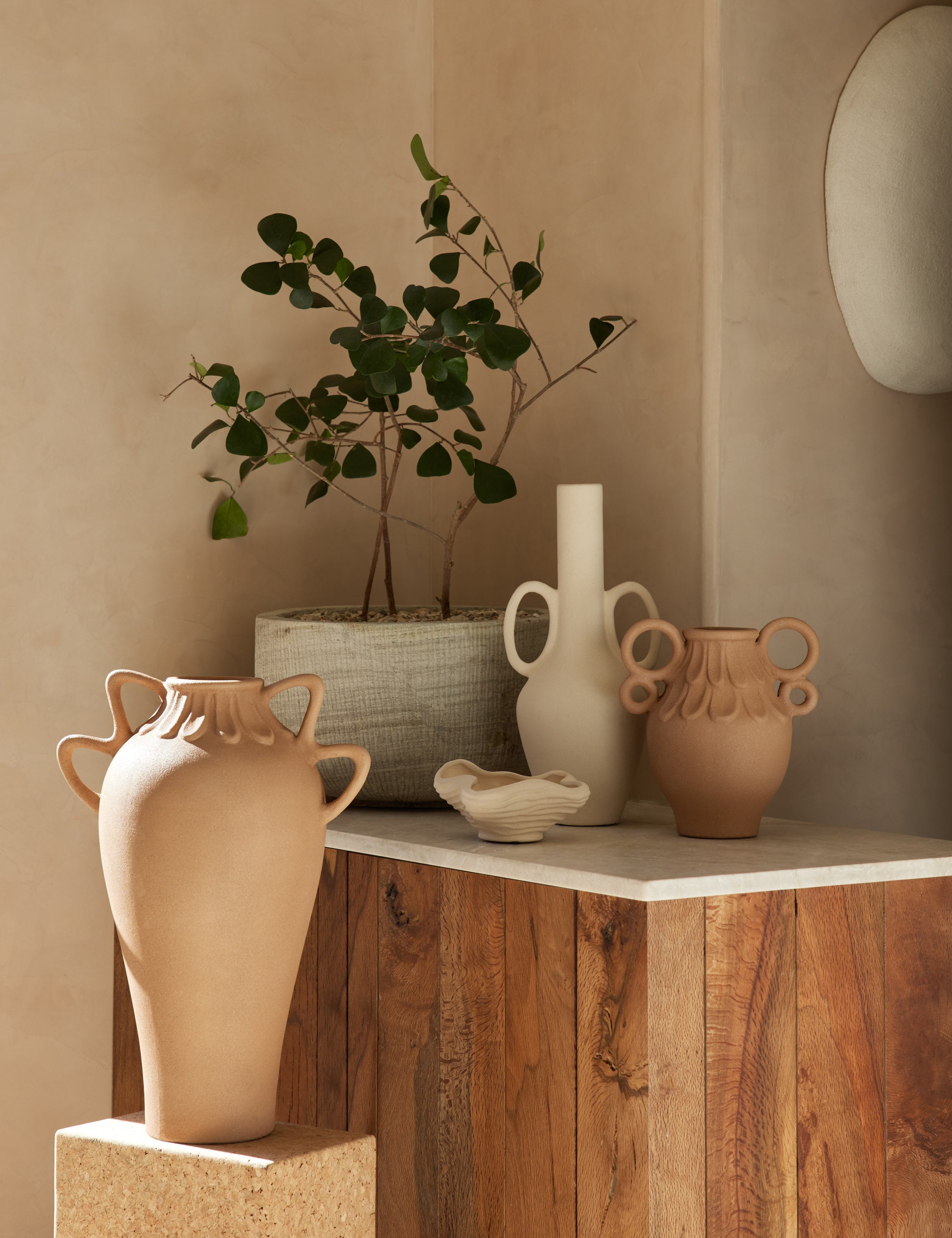 Sarah Sherman Samuel Amphora Vase - Handcrafted Ceramic Home Decor for Living Room, Bedroom & Office - Elegant Table Centerpiece for Modern Interiors