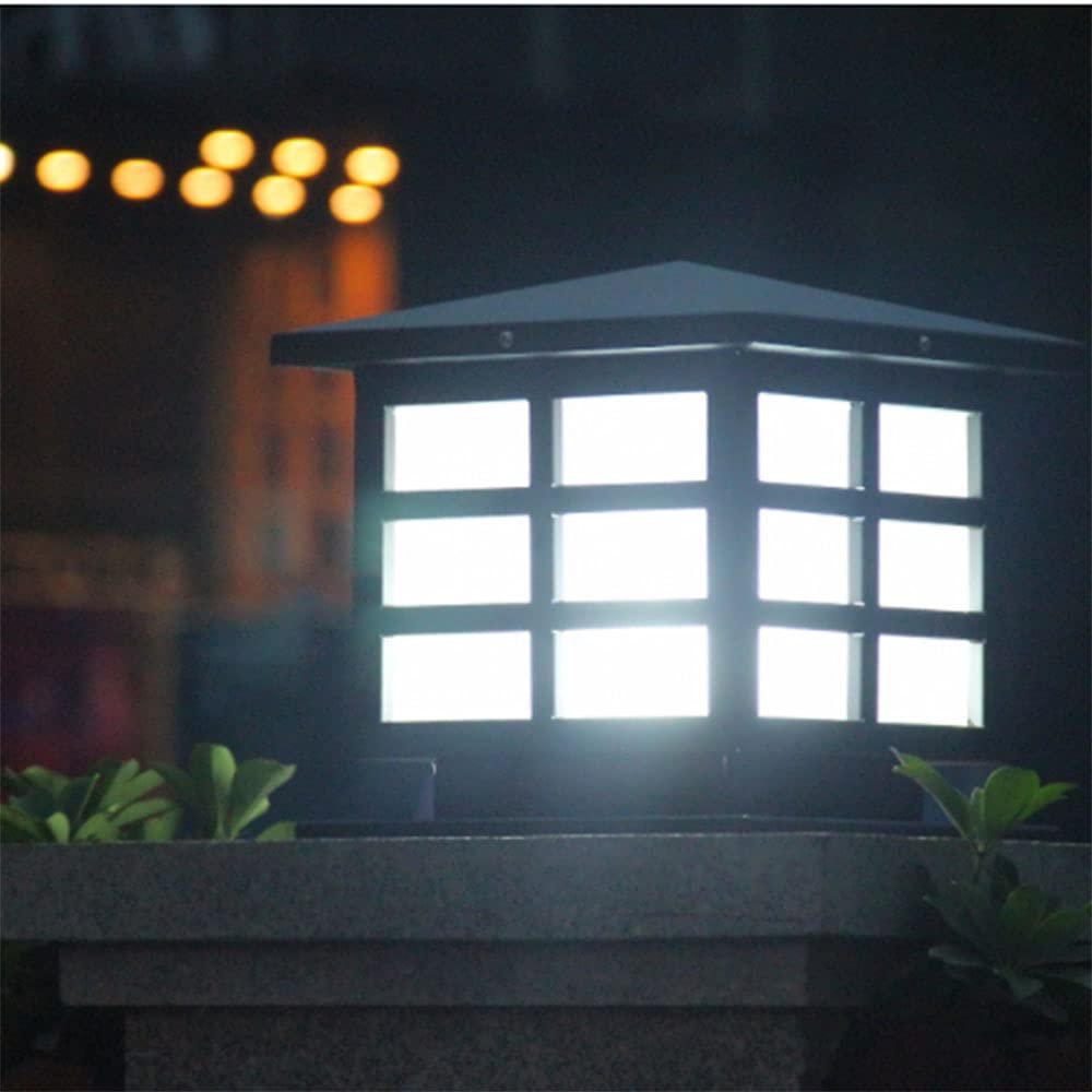 Vintage Outdoor LED Pillar Light - Square Fence & Column Lamp for Garden, Villa, Deck, Wharf & Gate Lighting | Weatherproof Landscape Lighting Fixture