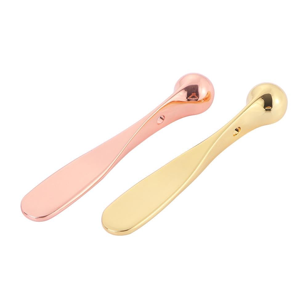 Rose Gold Metal Eye Cream Applicator & Massage Roller - Anti-Wrinkle Eye Care Tool for Women, DIY Facial Spoon & Cosmetic Massage Stick | Perfect for Skincare Routine, Dark Circle Treatment & Puffiness Relief