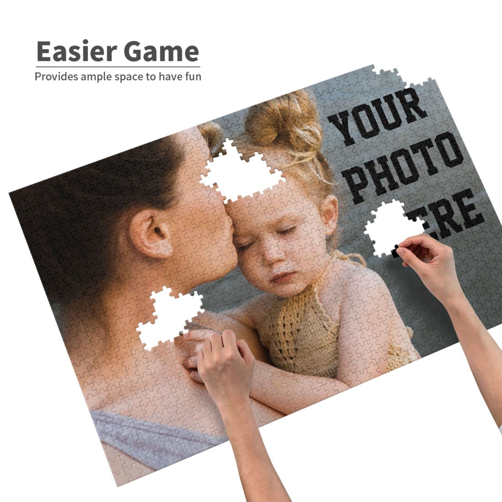 Custom Photo Puzzle 1000 Pieces - Personalized Jigsaw Puzzle with Your Image or Text - 300/500/1000 Piece Options - Unique Gift for Adults & Teens - Perfect for Birthdays, Anniversaries & Family Game Nights