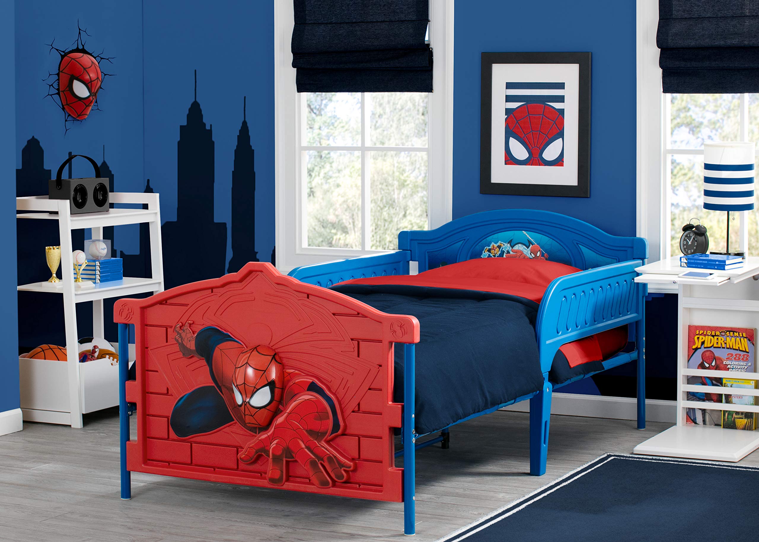 Marvel Spider-Man 3D Plastic Twin Bed Footboard for Kids | Delta Children Superhero Themed Bed | Perfect for Boys' Bedroom & Playroom Decor