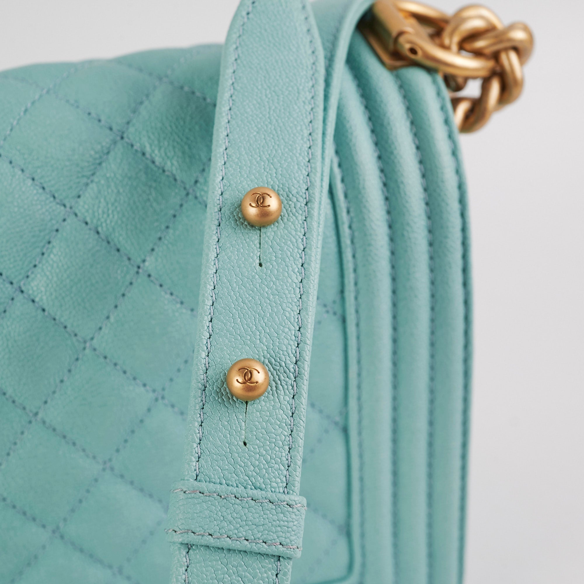 Chanel Caviar Leather Old Medium Boy Bag in Blue - 26 Series | Luxury Handbag for Women, Perfect for Parties, Work & Everyday Use
