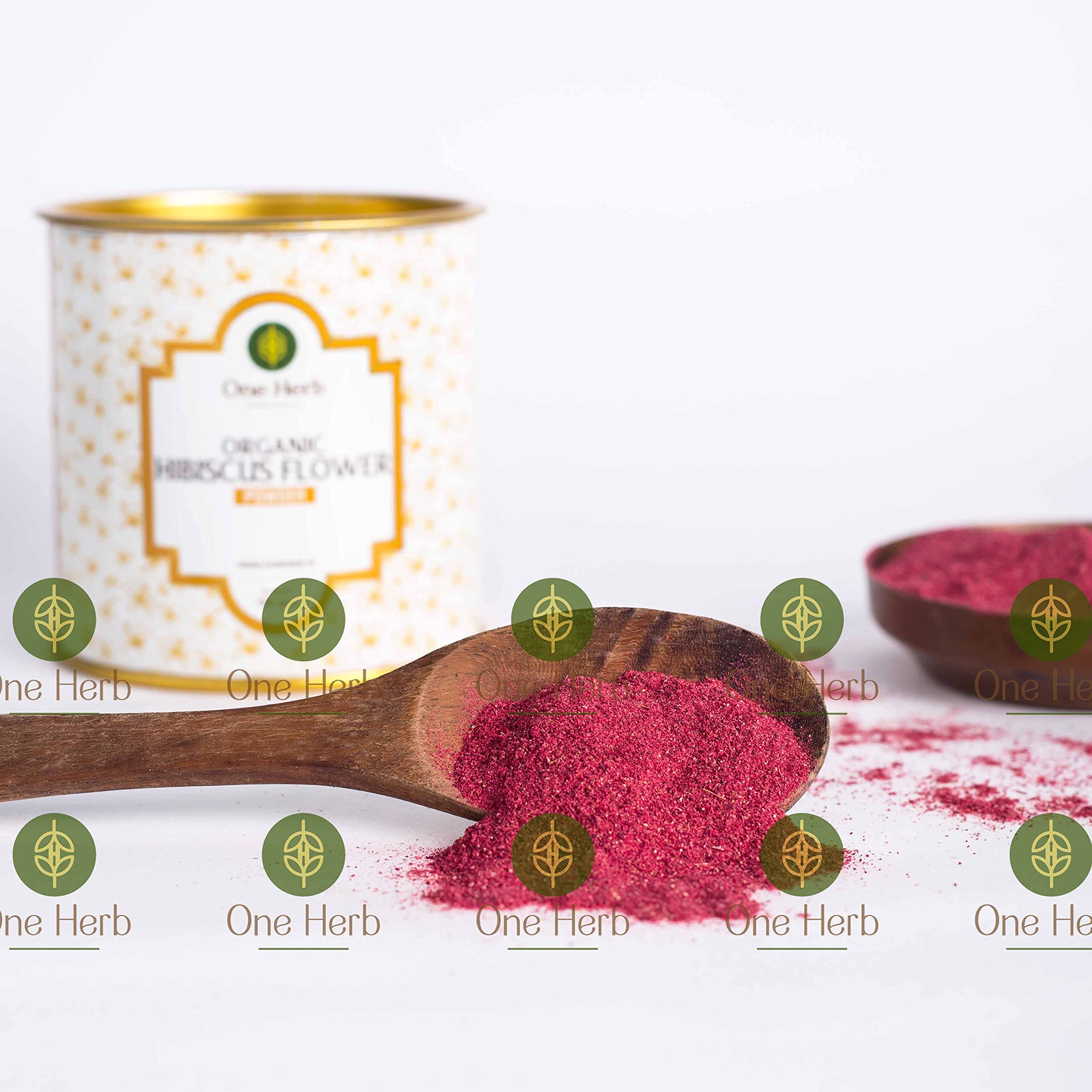 Organic Hibiscus Powder 100g - Natural Skin Care, Hair Treatment & Healthy Drink | Helps Reduce Blood Sugar Levels | Perfect for Smoothies, Teas & DIY Beauty Recipes