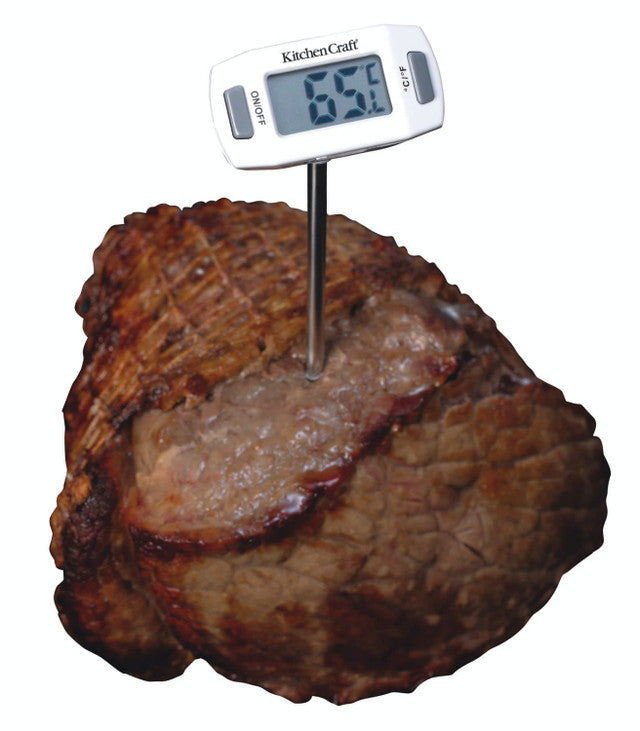 KitchenCraft Digital Meat Thermometer with Probe - Instant Read Food Thermometer for Grilling, BBQ, Cooking, Baking & Sous Vide