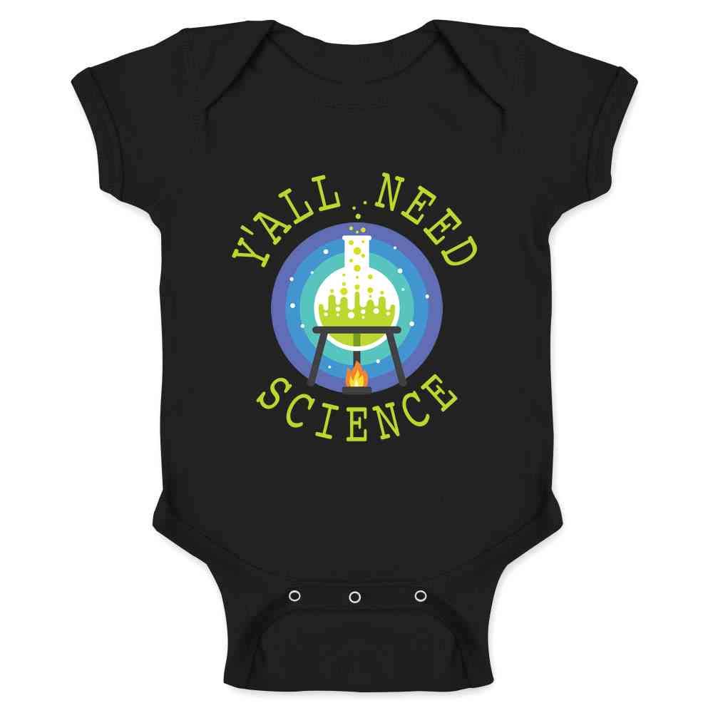 Pop Threads 'Yall Need Science' Funny Geeky Scientific Graphic T-Shirt for Baby Toddler Kids - Boys & Girls Science Lover Outfit for School, Birthday & STEM Events