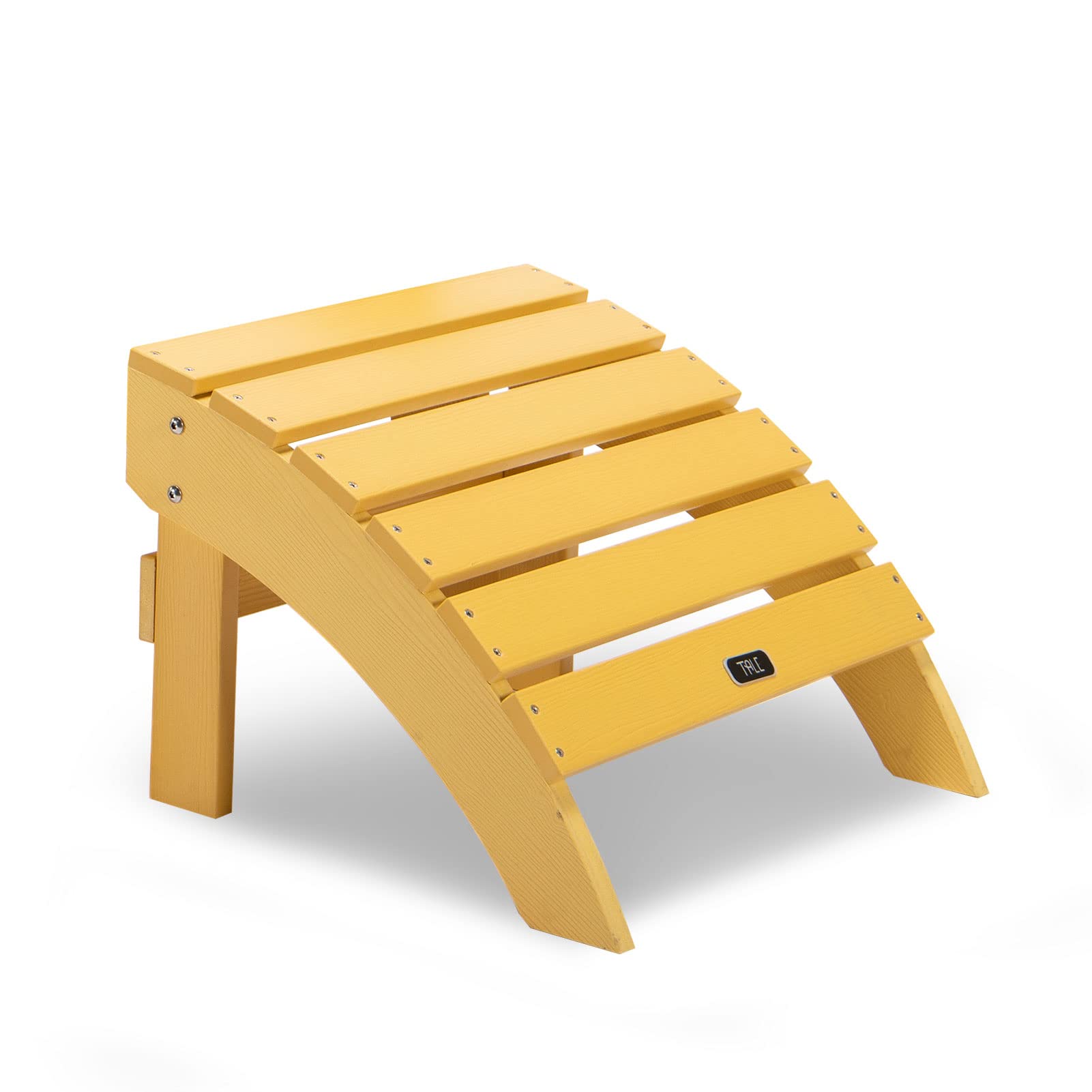 Durable All-Weather Adirondack Ottoman Footstool - Fade-Resistant Plastic Wood Outdoor Furniture for Patio, Deck, Garden & Porch - Perfect for Relaxing in Your Backyard or Poolside (Yellow)