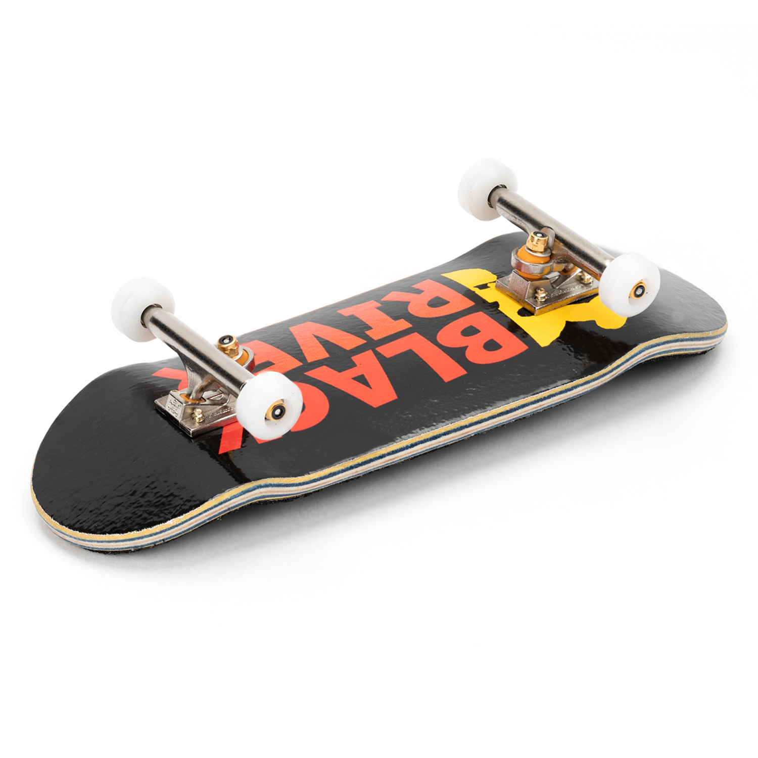 Blackriver Fingerboard Complete with RiverLabel Letters - Professional Mini Skateboard for Finger Tricks & Collectibles - Perfect for Skateboard Enthusiasts & Home Office Desk Fun
