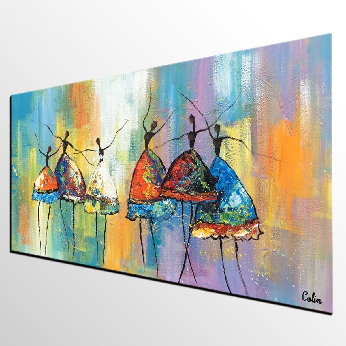 Abstract Acrylic Paintings for Sale - Modern Canvas Art with Ballet Dancer Theme | Original Handmade Wall Decor for Living Room, Bedroom & Office