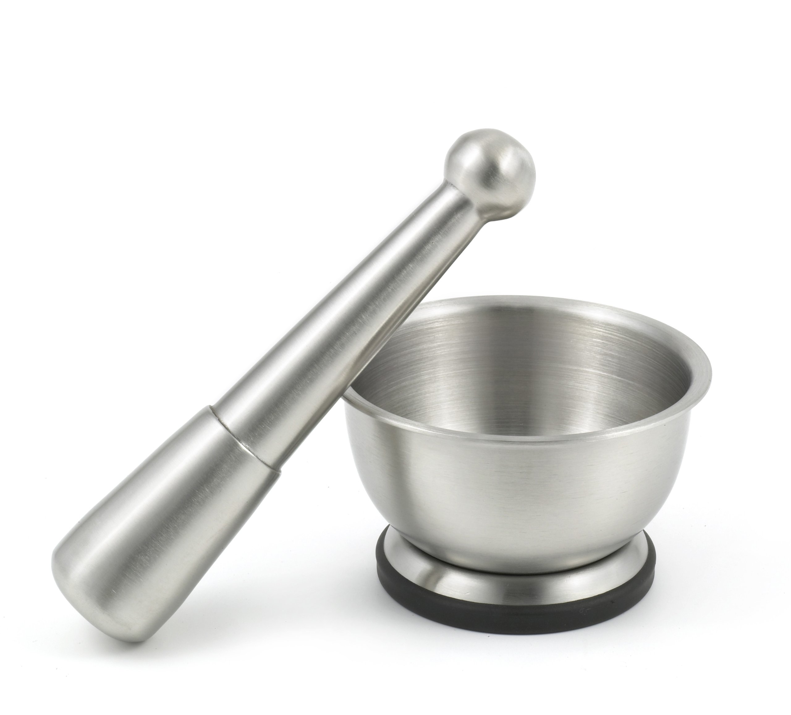 Premium 75552 Brushed Stainless Steel Spice Grinder & Mortar Pestle Set - 1 Cup Molcajete for Fresh Herbs, Peppercorns & Spices - Durable Kitchenware for Home Cooking, Baking & Mexican Cuisine