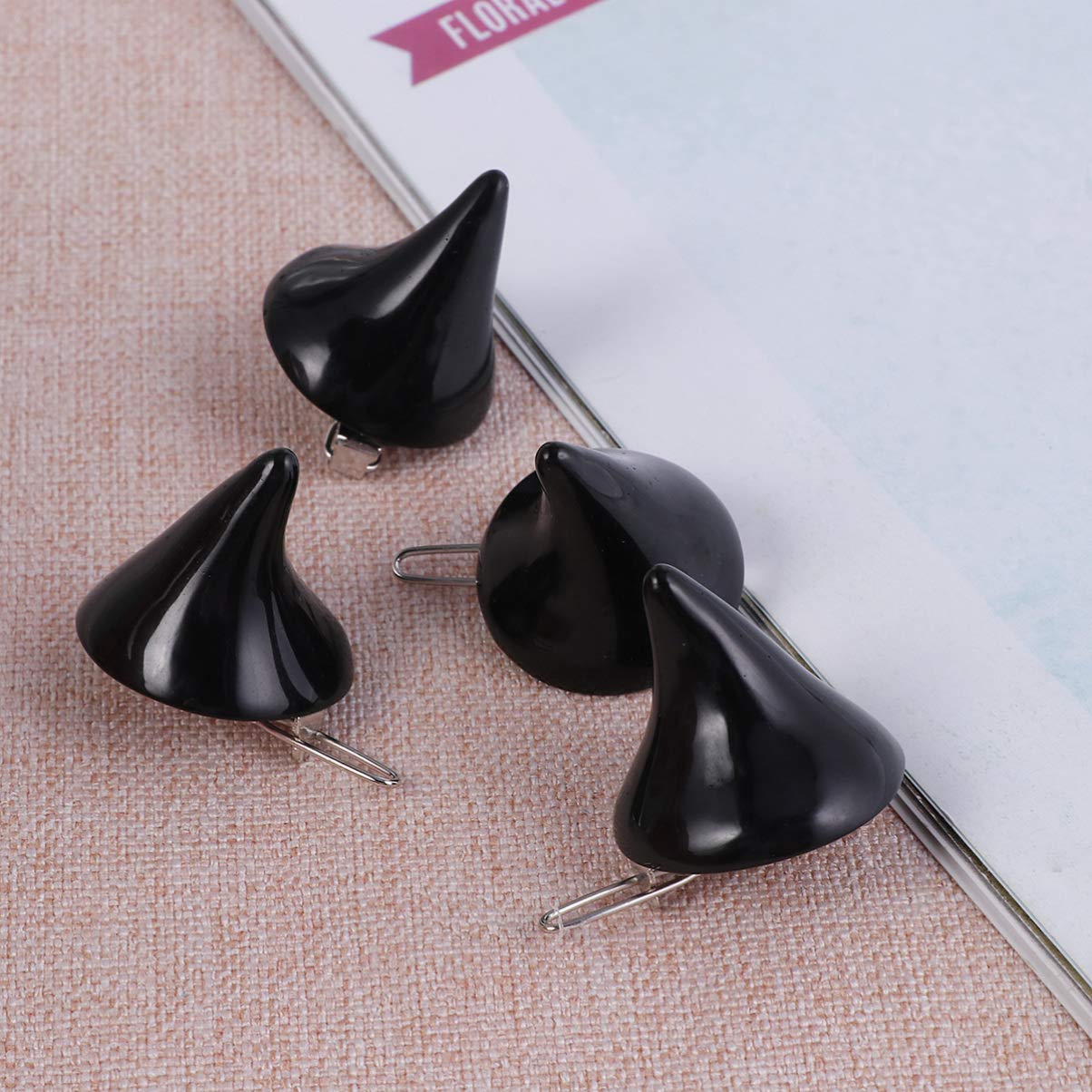 FRCOLOR Devil Horns Hair Clips - 4Pcs Black Halloween Hair Accessories for Women & Girls, Cosplay Costume Party Headwear, Perfect for Halloween, Cosplay Events, Themed Parties and Costume Contests