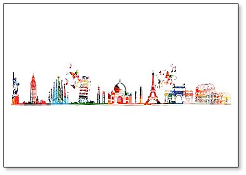 World Famous Landmarks Fridge Magnets - Travel Souvenirs & Tourism Gifts for Refrigerator, Office & Home Decor