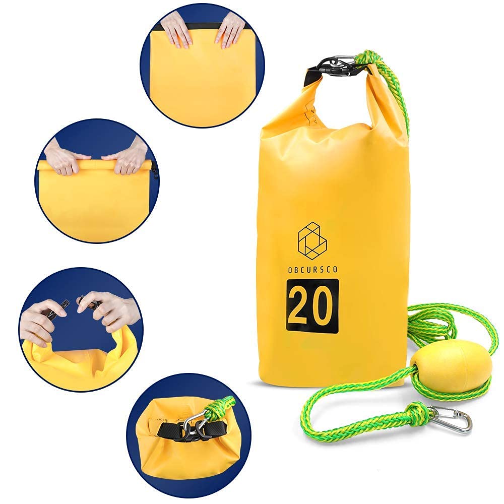 **Obcursco Premium PWC Dock Line & Anchor Kit for Kayaks - Heavy Duty Marine Rope & Floating Anchor - Perfect for Jet Ski, Canoe, and Watercraft Mooring**