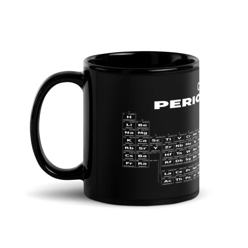 RISH - Black Coffee Mug with Periodic Table Design | Printed Ceramic Cup for Home, Office & Gifts | Pack of 1 | Perfect for Coffee, Tea & Hot Beverages