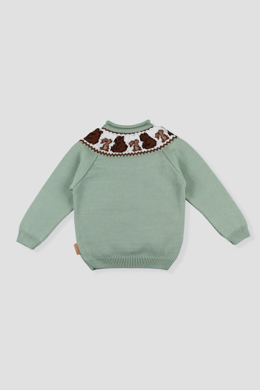 Stevie Sage Green Knit Bear Jumper - Cozy Cute Teddy Bear Sweater for Women & Girls | Perfect for Fall Winter Outfits, Christmas Gifts & Casual Wear
