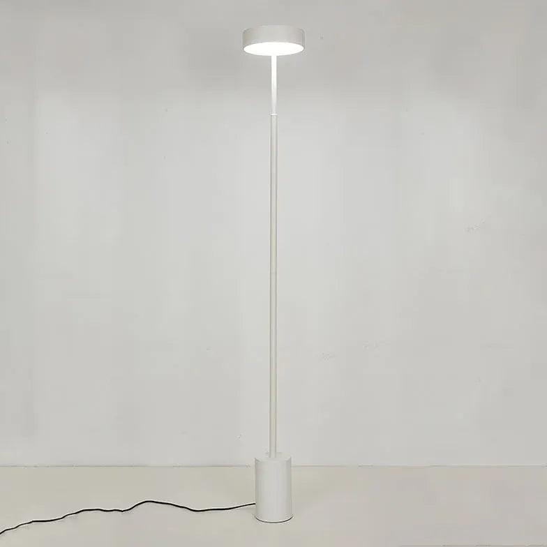 Sleek Modern Black Round Minimalist Floor Lamp - Adjustable Height for Living Room, Bedroom, or Office Lighting Decor