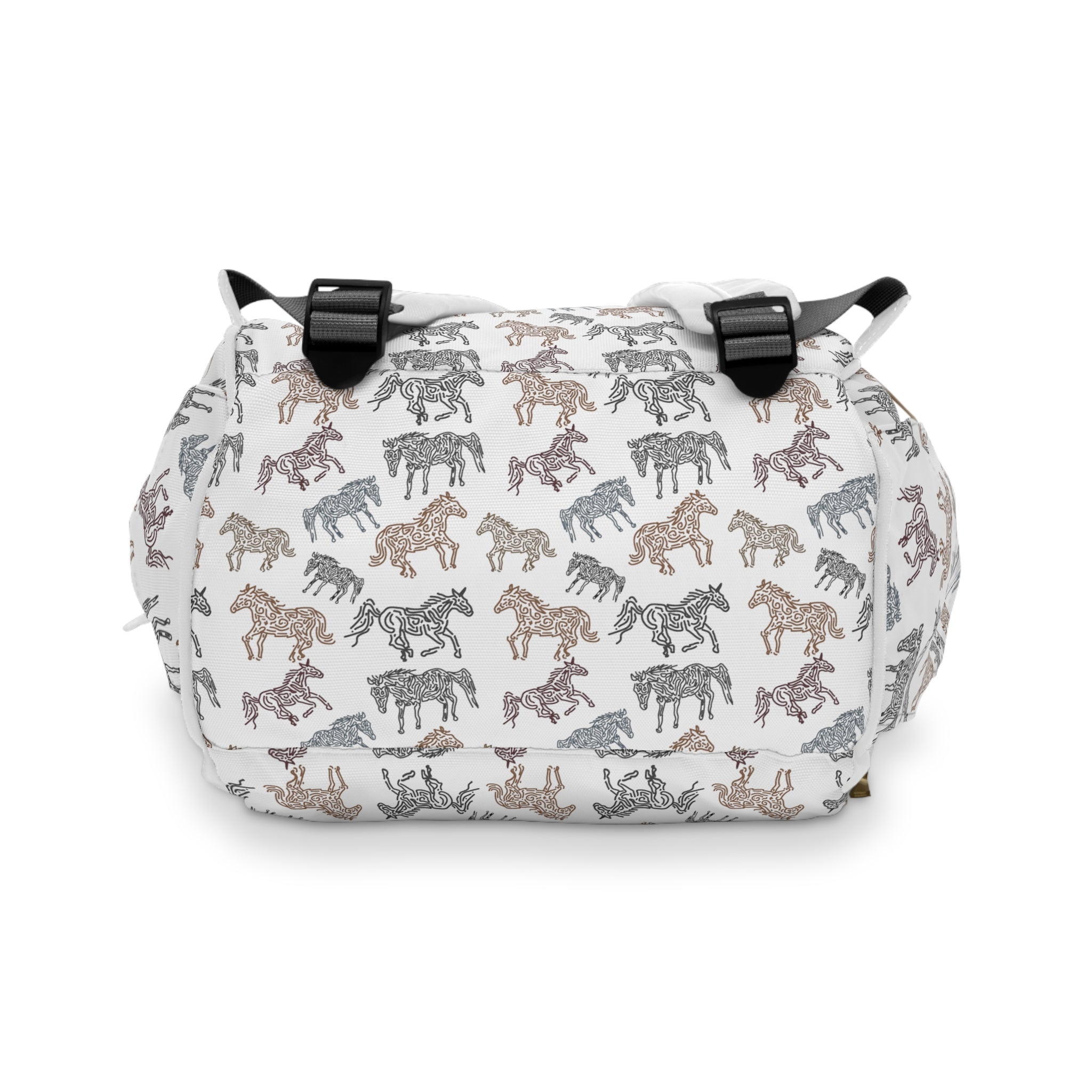 Galloping Horses Multifunctional Diaper Backpack for Moms - Large Baby Bag with Insulated Bottle Pockets & Changing Station - Perfect for Travel, Daycare & On-the-Go Parenting