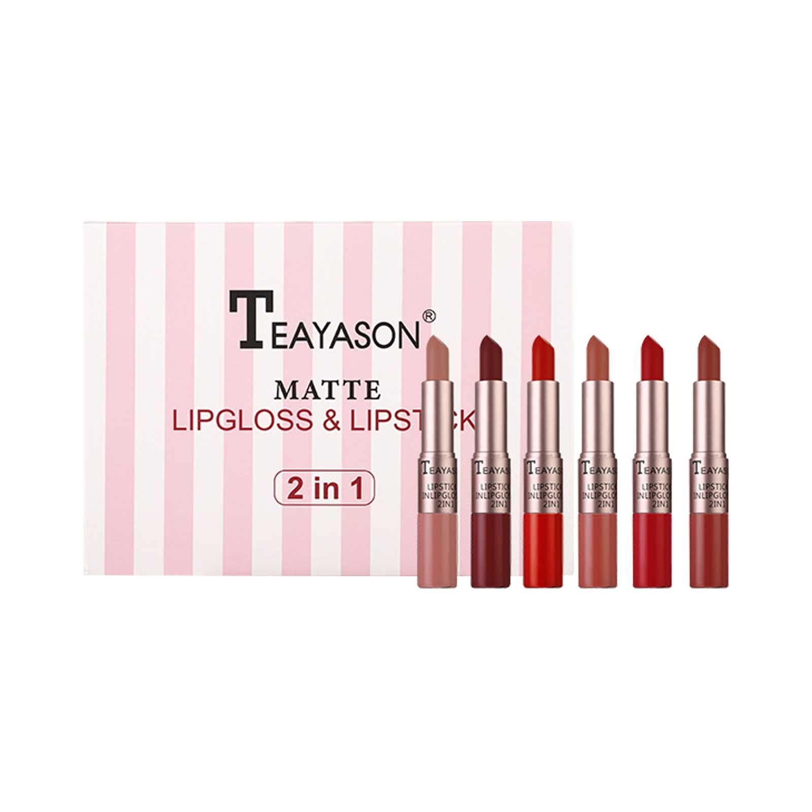 2022 Matte Lip Gloss Set - Nude Long Lasting Non-Stick Velvet Lip Gloss (2 in 1) | Silky Smooth Hydrating Formula | Perfect for Daily Wear, Date Night & Special Occasions (Shade A, One Size)