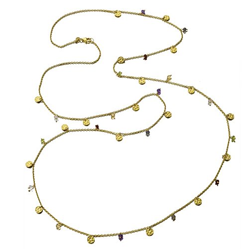 14K Gold Multistone Necklace for Women - Elegant Layered Pendant with Diamond & Gemstones - Perfect for Weddings, Parties & Everyday Wear