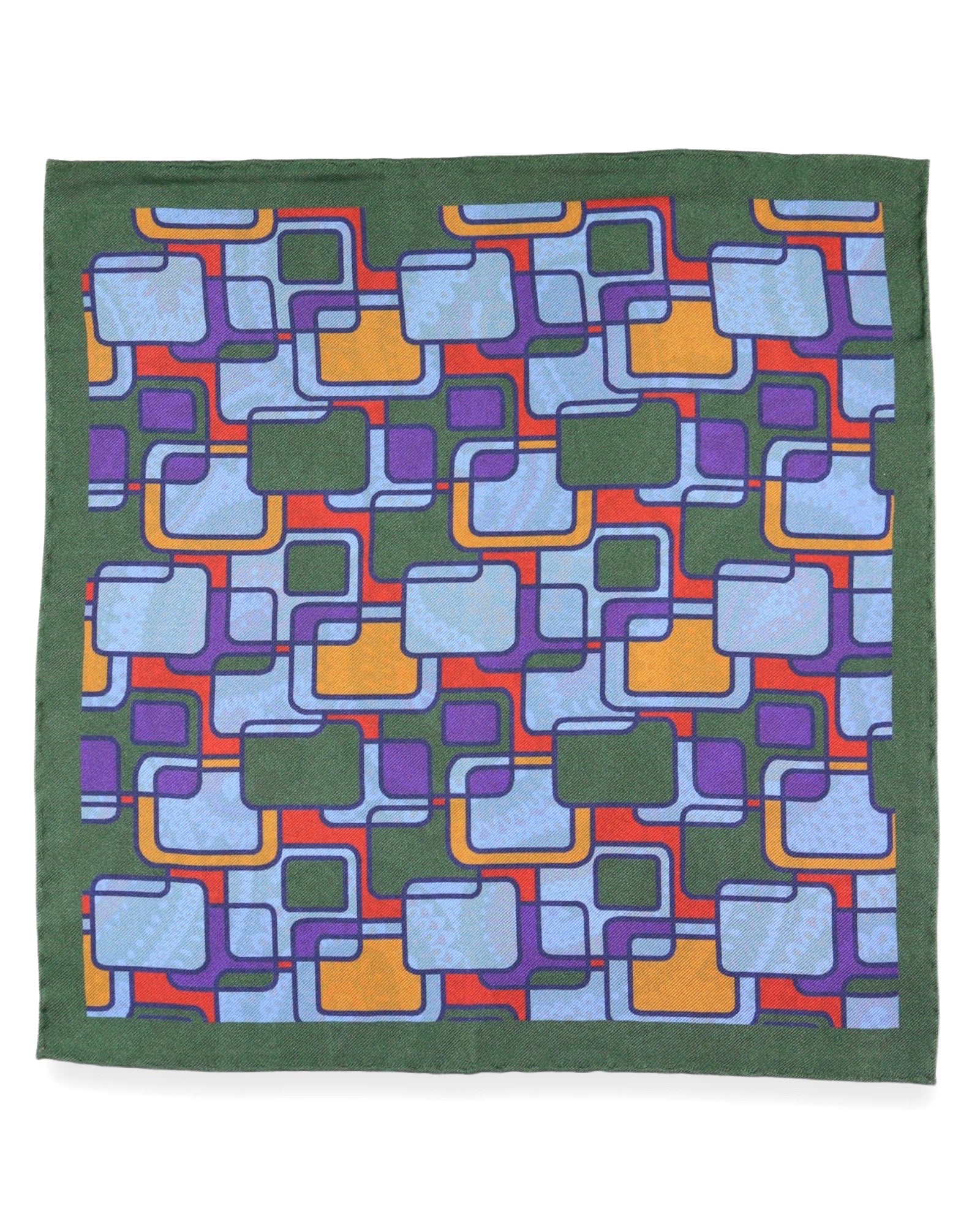 DÉCLIC Maxwell Reversible Pocket Square - Green Silk Handkerchief for Men's Suit | Perfect for Weddings, Business Meetings & Formal Events