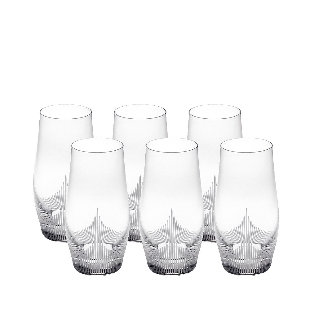 Lalique 100 Points Highball Glasses Set of 6 - Premium Crystal Barware for Cocktails, Whiskey & Entertaining - Perfect for Home Bars, Parties & Gifts