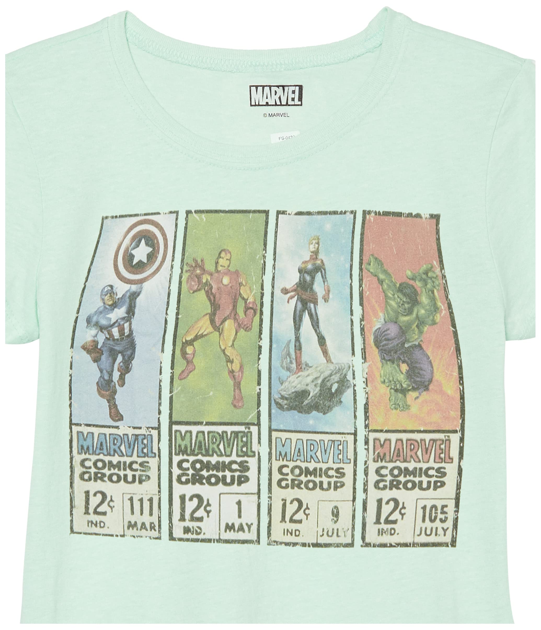 Marvel Girl's Twelve Cent Comics T-Shirt | Vintage Superhero Graphic Tee for Women | Perfect for Cosplay, Comic Con & Casual Wear