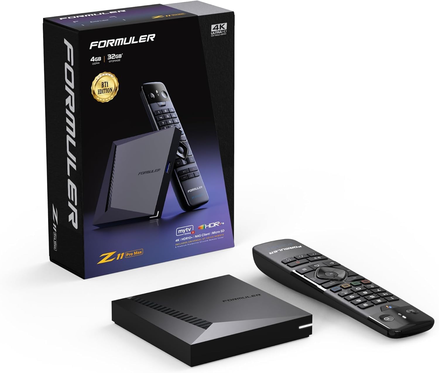 Formular Z11 Pro Max Android TV Box - Android 11 OS, 4GB RAM 32GB ROM, 4K Ultra HD, Dual-Band WiFi 6 (802.11ax), Gigabit Ethernet, Bluetooth Remote with IR Control | Perfect for Streaming Netflix, Hulu, YouTube in 4K | Home Theater & Smart TV Upgrade