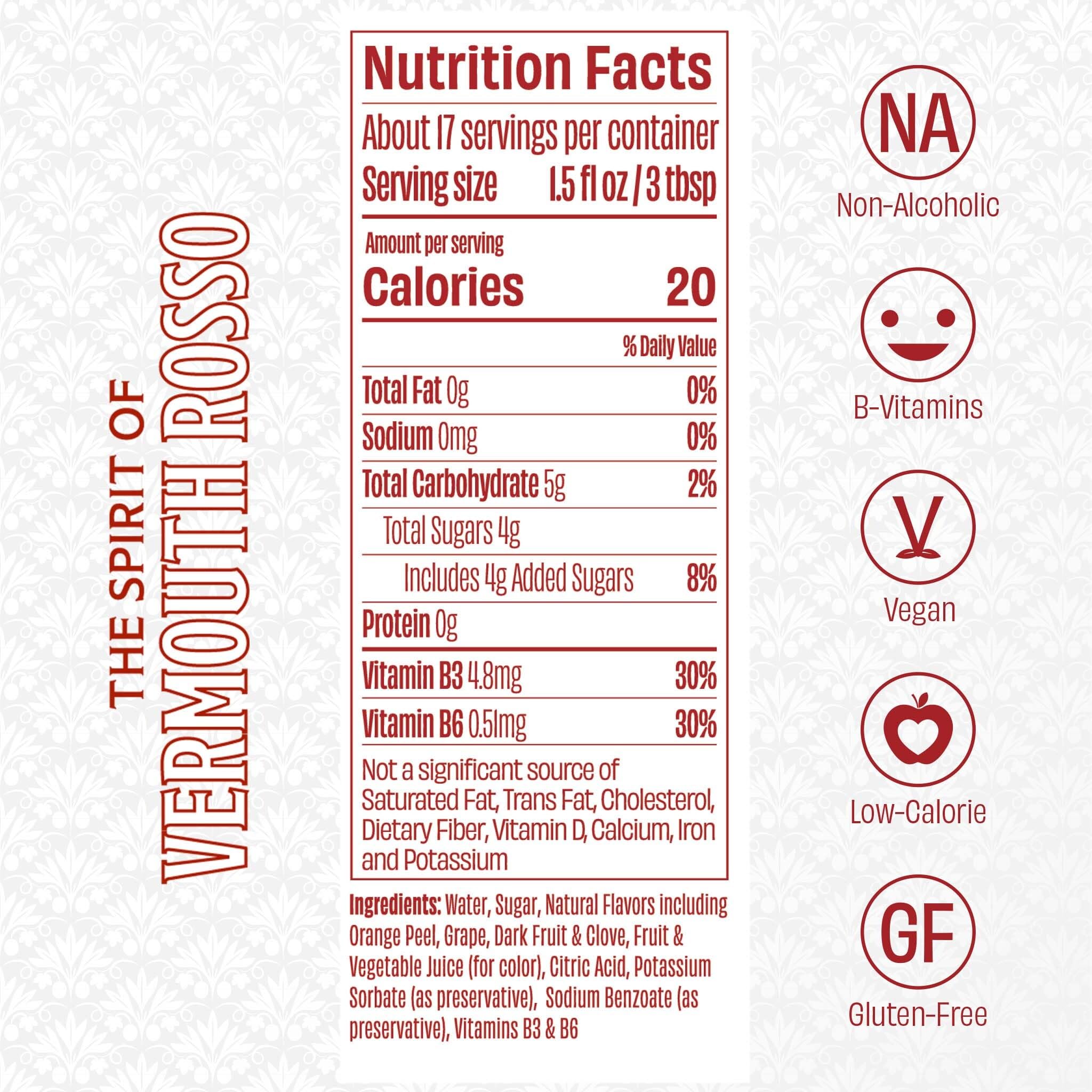 **Free Spirits Non-Alcoholic Vermouth Rosso – Award-Winning Alcohol-Free Sweet Vermouth – Vegan, Gluten-Free, Low-Calorie with Added Vitamins – 750ml Bottle for Mocktails, Cocktails & Healthy Lifestyle**    *(Perfect for Parties, Mocktail Mixing, or Enjoying a Sophisticated Alcohol-Free Beverage at Home)*