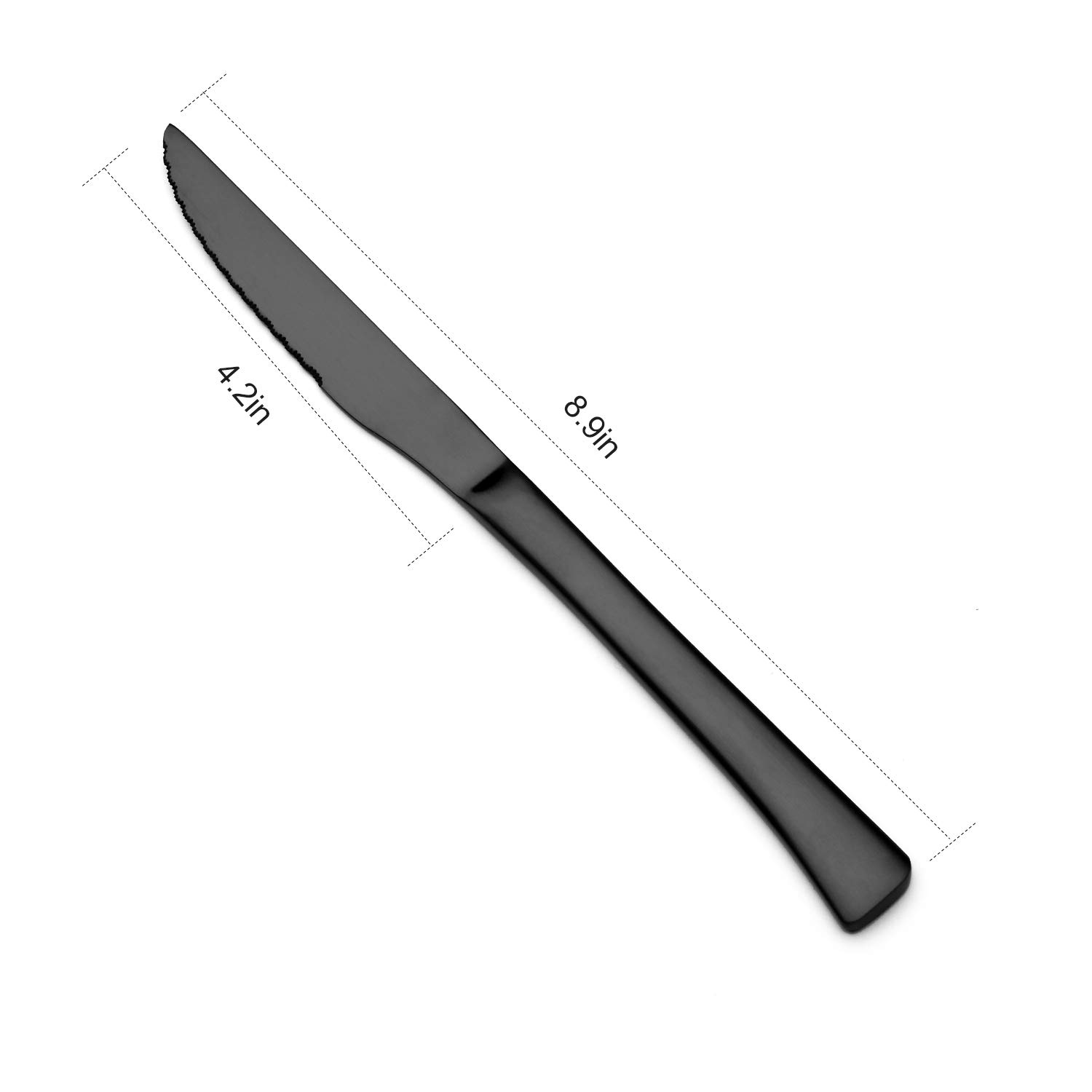 SHARECOKK Premium 4-Piece Steak Knives Set - Stainless Steel Serrated Blades, Dishwasher Safe Kitchen Cutlery for Steak, Meat & BBQ | Perfect for Dinner Parties, Restaurants & Home Cooking