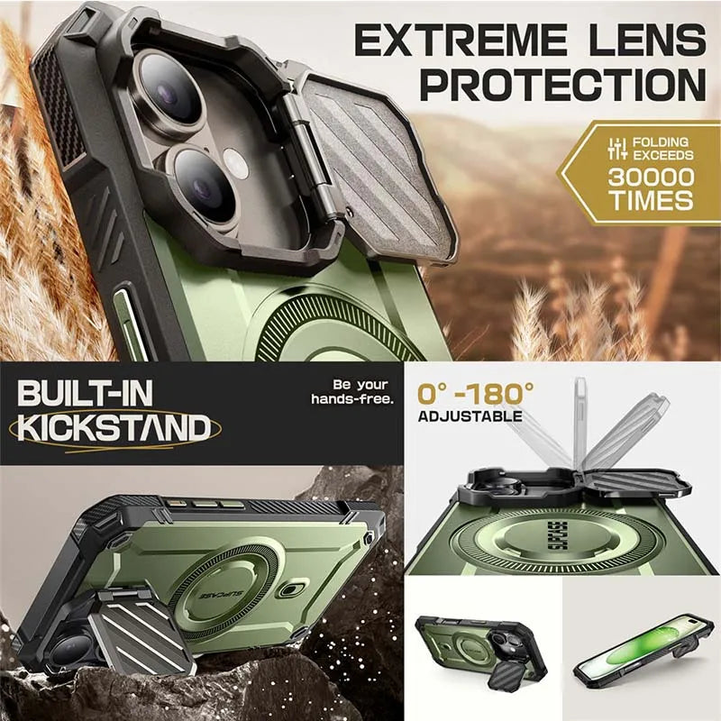 iPhone 16 SUPCASE UB Mag XT Heavy Duty Magnetic Case - Shockproof Protective Cover with Strong Magnetic Mount for Car & Home Use - Perfect for Outdoor Activities, Travel & Daily Protection